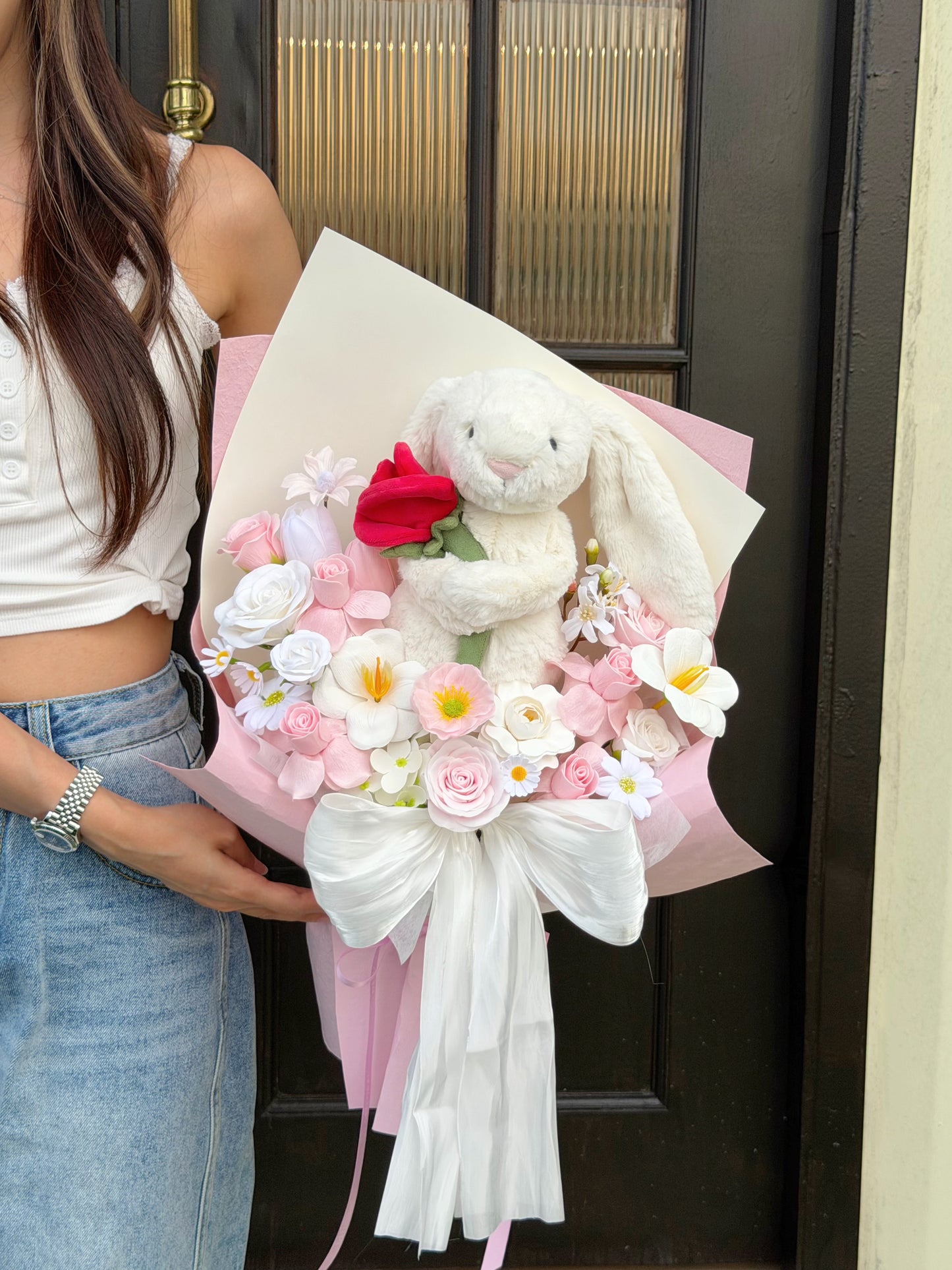 Bunny Rose Soap Bouquet